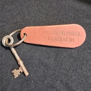 Vintage Berners Hotel Keychain with Key